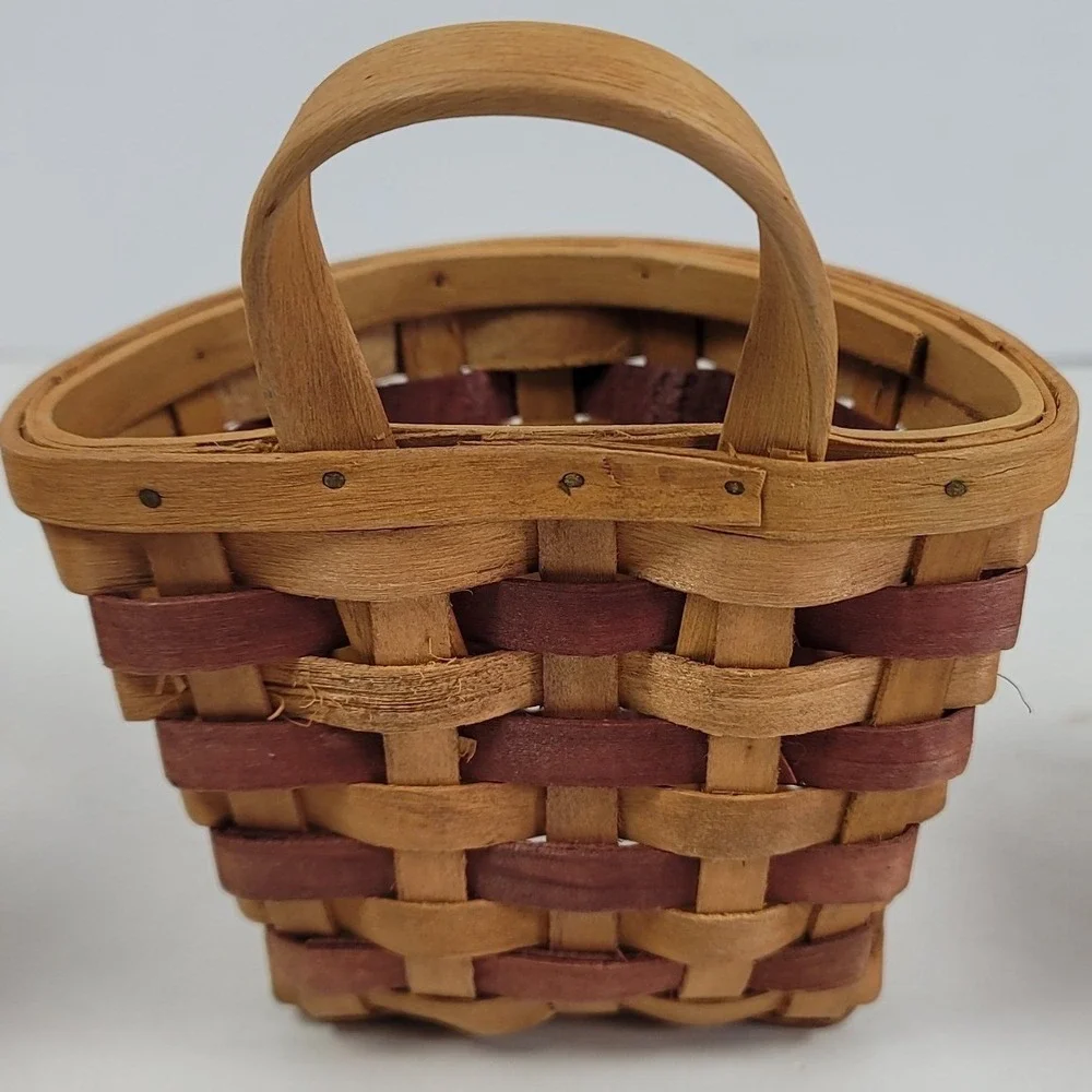 Vintage Miniature Wicker Basket Set 3pc Loveseat Star Wall Basket Watering Can